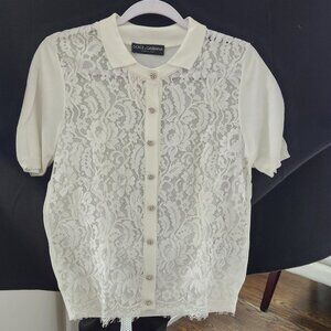 Dolce & Gabbana white lace summer cardigan